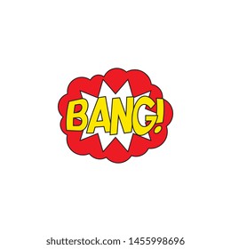 word 'BANG!' in retro comic explosion cloud on white background. vector vintage pop art illustration easy to edit and customize. eps 10