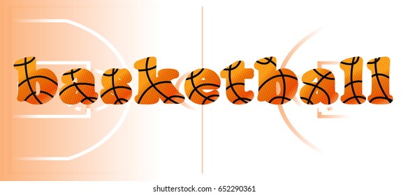 Word basketball - vector illustration