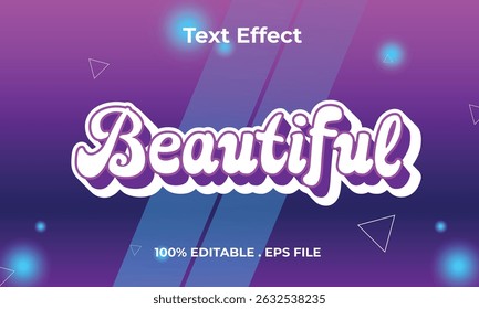 The word "beautiful" in elegant 3D script, with soft pastel gradients, shimmering gold highlights, and a gentle glow. Feminine, luxurious, and inspiring — perfect for lifestyle or fashion themes.