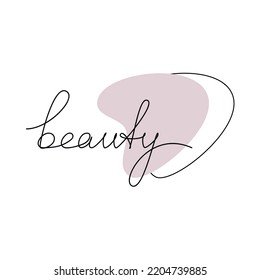 Word Beauty Slogan Handwritten Lettering One Stock Vector (Royalty Free ...