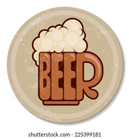 The word BEER forming a mug of beer. Eps8. CMYK. Global colors. Organized by layers. Gradients free.
