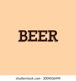 The word beer in vintage style. Lettering beer. Vector illustration.