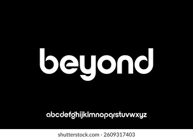 word of beyond . modern minimalist clean alphabet font. lowercase bold typography vector illustration design