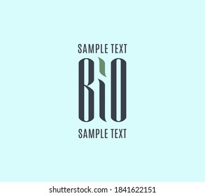 Word BIO symbol eco and organic logo banner. 