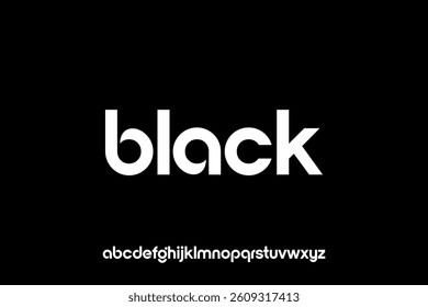 word of black . modern minimalist clean alphabet font. lowercase bold typography vector illustration design