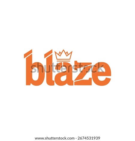The word Blaze in orange with a crown on top of the letter Z