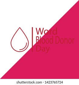 Word Blood Donor Day. Vector Icon