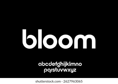 word of bloom . modern minimalist clean alphabet font. lowercase bold typography vector illustration design
