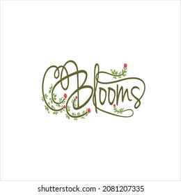 
word blooms logo vector template flower