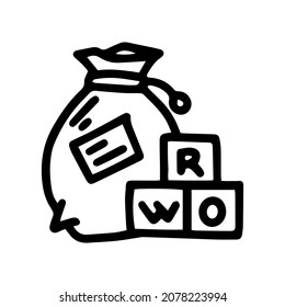 word board game line vector doodle simple icon