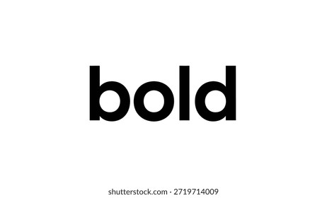 The word 'bold' is presented in a thick, sans-serif font, rendered in stark black against a clean white background. The simplicity of the design