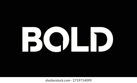 The word BOLD rendered in stark white capital letters against a deep black background creates a powerful and minimalist visual statement. This