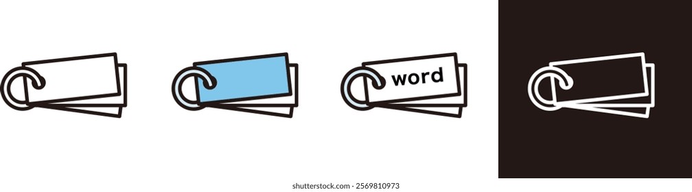 Word book icon. Image material for exams, studying, and memorization.