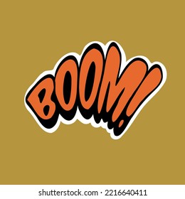 The word Boom in comic book style on a yellow background