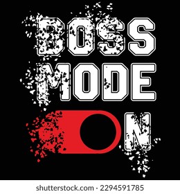 THE WORD BOSS MODE ON ON A BLACK BACKGROUND