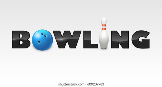 Word of bowling. Vector illustration