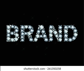 Word brand made of diamonds