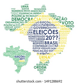 Word Brazil Map for elections