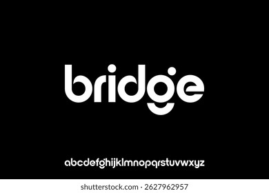 word of bridge . modern minimalist clean alphabet font. lowercase bold typography vector illustration design