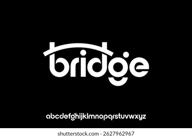 word of bridge . modern minimalist clean alphabet font. lowercase bold typography vector illustration design