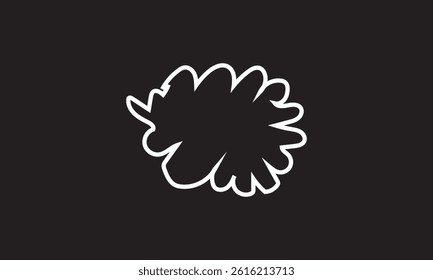 Word bubble speech hand draw line on black backround.