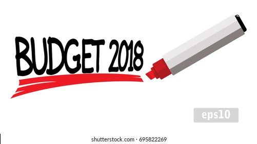 word budget 2018 underlined with red marker
