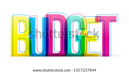 The word Budget. Vector letters isolated on a white background