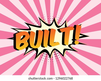 The Word Built on speech bubbles with sunshine background. Illustration in Comic style about Motivation business.


