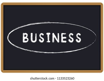 Word Business chalk written on a blackboard vector illustration