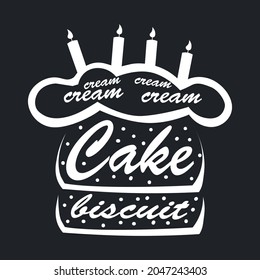 Word CAKE logo stylized as sweets - Vector illustration