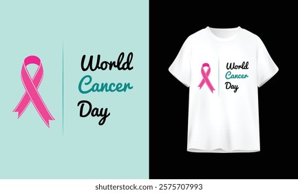 Word Cancer Day 4th February T shirt Design