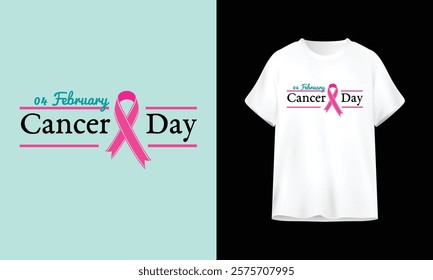 Word Cancer Day 4th February T shirt Design