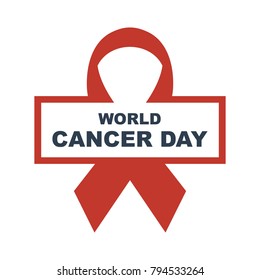 word cancer day illustration logo. campaign. poster. vector. editable
