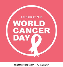 word cancer day illustration logo. campaign. poster. vector. editable