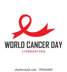 word cancer day illustration logo. campaign. poster. vector. editable
