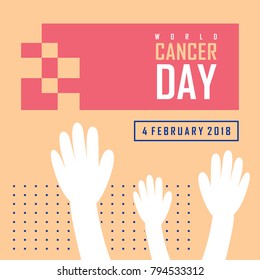 word cancer day illustration logo. campaign. poster. vector. editable