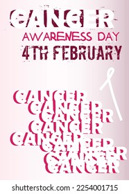 word cancer day poster. Cancer day. February is cancer prevention month.