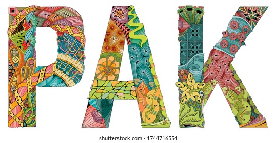 Word CANCER in Russian. Vector zentangle object for decoration