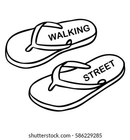 word cartoon sandal