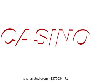 The word Casino, on a transparent background. The new, best design of the luck banner, for gambling, casino, poker, slot, roulette or bone.