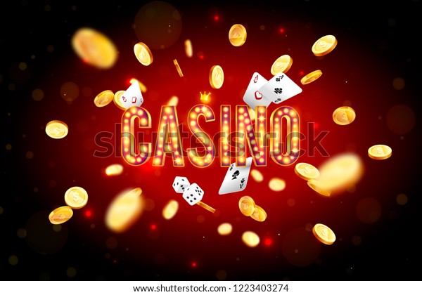 Word Casino Surrounded By Luminous Frame Stock Vector (Royalty Free ...