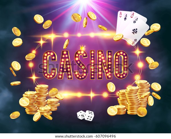 Word Casino Surrounded By Luminous Frame Stock Vector (Royalty Free ...