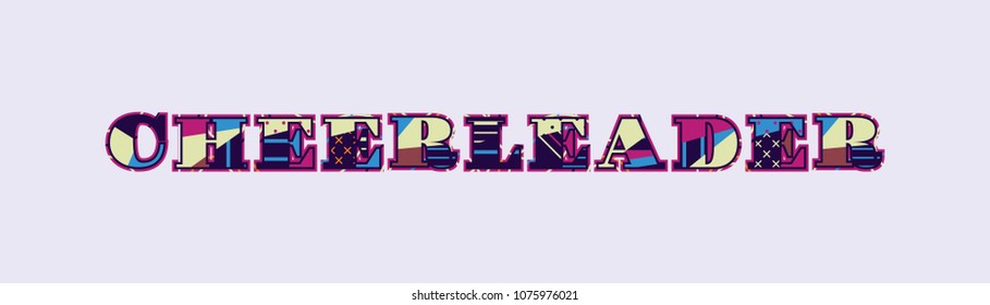 The word CHEERLEADER concept written in colorful abstract typography. Vector EPS 10 available.