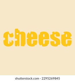 Word cheese in the form of cheese illustration