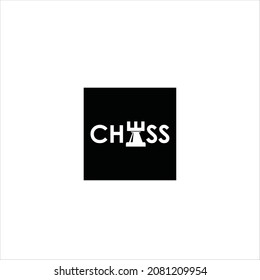 word chess logo vector template