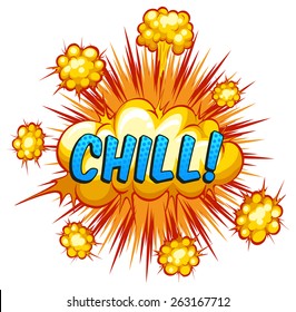 Word chill con fondo de explosión