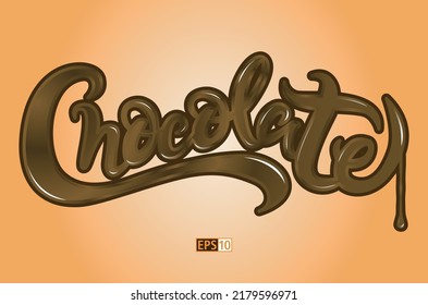 The word 'Chocolate' as fully editable hand drawn script without using Gradient Mesh