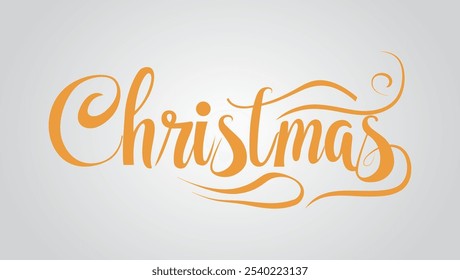 Le mot Noël écrit dans une police cursive décorative en or La police a des tourbillons et des fleurs ajoutant à la sensation festive et de célébration L'arrière-plan est gris clair