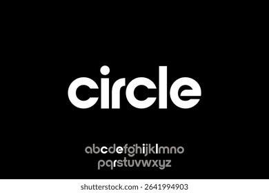 word circle, modern minimalist circular font with rounded edges.