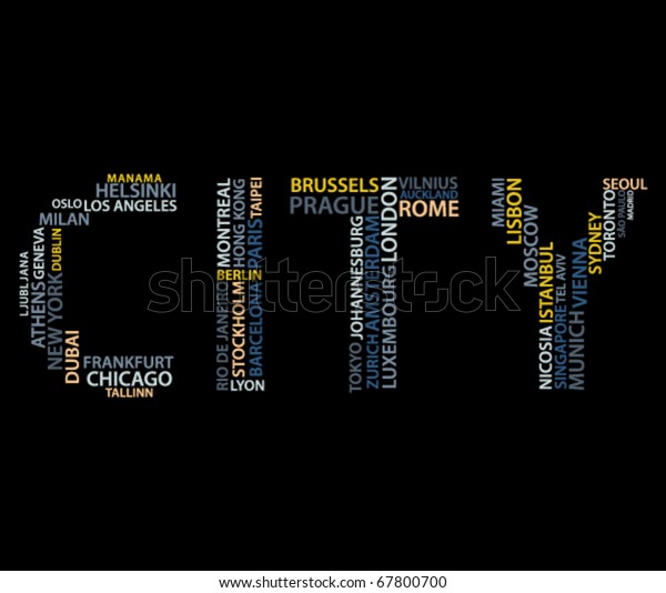 word-city-made-names-big-cities-stock-vector-royalty-free-67800700